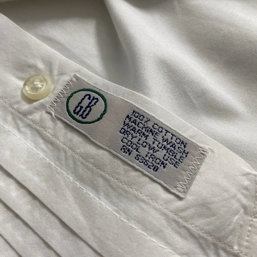 J. Press Dress Shirt Mens 15.5 / 33 Tuxedo Button Up French Cuffs White USA Made